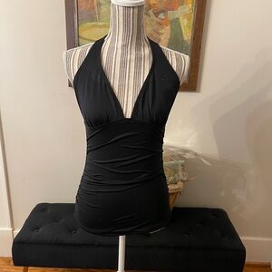 Calvin Klein Black Halter Tankini Top